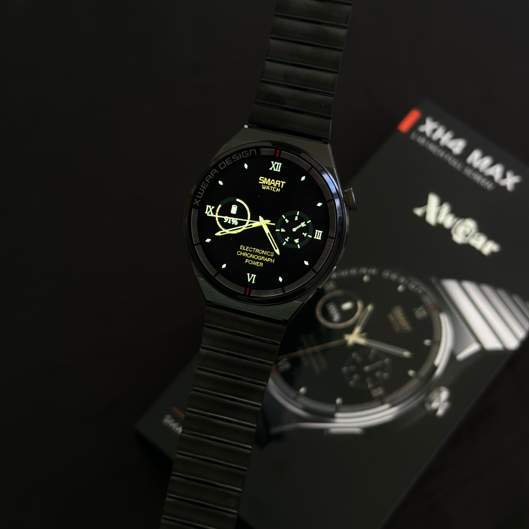 XH4 Max Smartwatch Executivo com 3 pulseiras