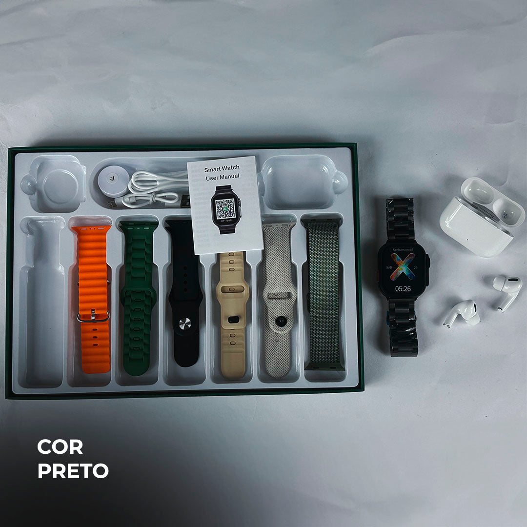 WS 80 ULTRA 2 | + Fone bluetooth |+ Kit 7 pulseiras