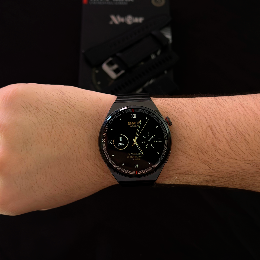 XH4 Max Smartwatch Executivo com 3 pulseiras