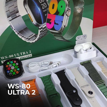 WS 80 ULTRA 2 | + Fone bluetooth |+ Kit 7 pulseiras