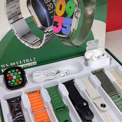 WS 80 ULTRA 2 | + Fone bluetooth |+ Kit 7 pulseiras